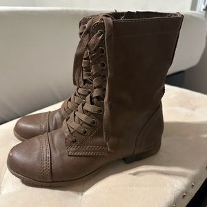 leather brown boots